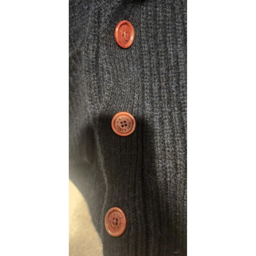 VTG Orvis Wool Cardigan Sweater Men's Medium  Shawl Collar Elbow Patches